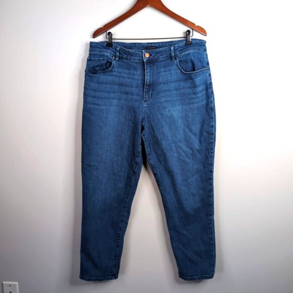 Ann Taylor High Waist Skinny Stretch Slimming Classic Wash Relaxed Jeans 16 - Picture 2 of 9